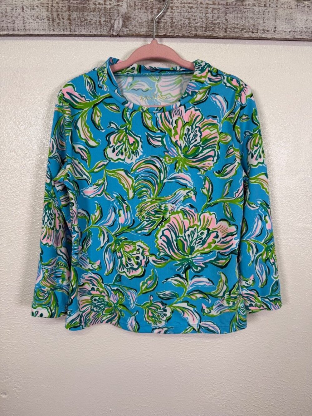 Lilly Pulitzer girls UPF 50+ Rashguard Long Sleeve top Swim Summer Size  6